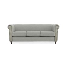 Диван прямой Бруклин серый-велюр