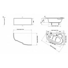 Акриловая ванна Ravak Asymmetric 150 R
