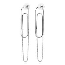 Длинные серьги "Скрепка" (арт. 79192-10)