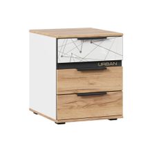 Алмаз. Любимый дом Урбан Тумба прикроватная (Белый Чёрный Дуб Золотой)