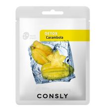 Маска для лица выводящая токсины с экстрактом карамболы Consly Carambola Detox Mask Pack 5шт