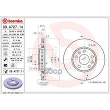 Диск Тормозной Uv Coated | Перед | Renault Duster (Hs_) 2.0 4x4 02.2012 -  <=> Renault Duster (Hs_) 1.6 16v (Hsat) 02.2012 - Brembo арт. 09A72711