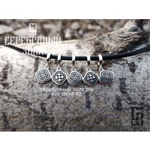 Бусина с узором Крест Серебро 925 проба
