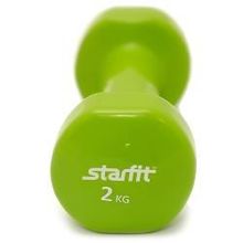 Гантель виниловая STARFIT DB-101 2 кг, зеленая (1 шт.)