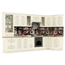 Любимый Дом Кухня Ассоль жемчуг № 16 350+132 см. угловая, универсальная сборка ID - 287195