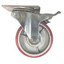 Колесо полиуретановое поворотное с тормозом 125мм (Medium)