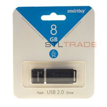 SB8GBQZ-K, 8GB USB 2.0 Quartz series, Black, SmartBuy