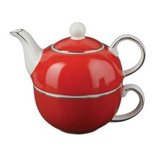 Чайный набор Эгоист: чайник и чашка на 1 персону, фарфор