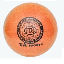 Мяч для художественной гимнастики d-15см Оранжевый с добавлением глиттера