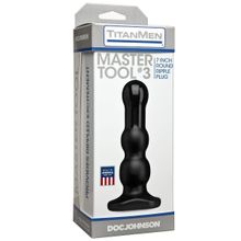 Doc Johnson Анальная рельефная пробка Titanmen Tools Master #3 - 18,3 см. (черный)