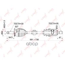 Привод В Сборе | Перед Лев| Hyundai Santa Fe Iii (Dm) 2.4 12-   Kia Sorento 2.4 12-   + Abs   6at   4wd   = Fr Lh LYNXauto арт. CD1060A