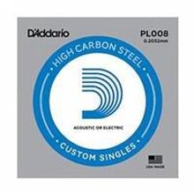 PL008 Plain Steel Отдельная струна без обмотки, сталь, .008, DAddario