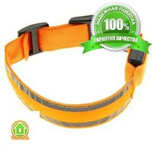 Светящийся ошейник со светоотражателем - 45-50 см, зеленый