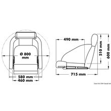 Osculati Padded seat H54 to be coated, 48.410.11