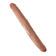 Двусторонний фаллоимитатор-мулат 12  Slim Double Dildo - 30 см. кофейный