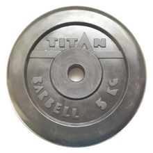 Диск обрезиненный черный Titan Barbell d-26 5 кг