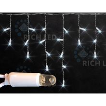 Rich LED RL-i3*0.5-CT W Уличная светодиодная Бахрома 3x0.5 м, белый, пост свечение, провод прозрачный
