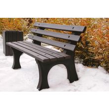 Эко-скамья парковая (со спинкой) полимер-песчаный композит (1.6 м)