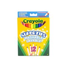 Crayola Набор тонких фломастеров "Супертипс" ярких цветов (12 штук), артикул 7509 (унисекс)