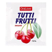  Пробник гель-смазки Tutti-frutti с вишнёвым вкусом - 4 гр.
