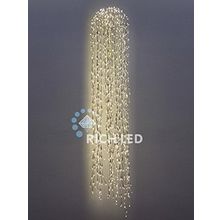 Rich LED RL-DR2.4F-W WW Уличная светодиодная гирлянда Дреды 2.4 м, теплый белый, мерцание, провод белый