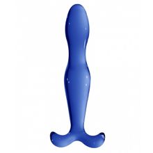 Синий стеклянный стимулятор Elegance - 18 см. Синий