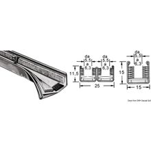 Osculati Watertight pane profile AISI316 double 25x11.5 mm, 44.751.20