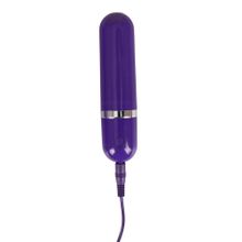 Фиолетовый анально-вагинальный вибратор с выносным блоком управления - 16 см. Фиолетовый