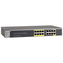 netgear managed smart-switch with 16ge ports (including 8ge poe ports + 2ge poe+pd ports), poe budget up to 70w, qos, static routing (gs516tp-100eus)