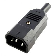 Разъем питания C14 штекер, на кабель, разборный, пластик, 250В 10А, Premier (3-020)