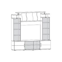 Миф Виста Стенка, дуб крафт   белый глянец