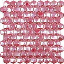 Мозаика Vidrepur Hexagon Hex Diamond № 375D Красный (на сетке) 30,7х30,7