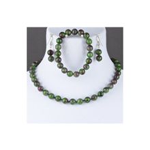 Бусики-Колечки Комплект Цоизит "Классика 10" арт. КМП185