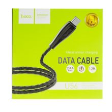 Data кабель USB HOCO U56 type-c серый