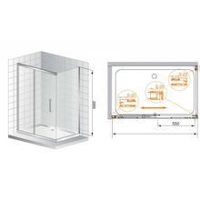 Душевой уголок Cezares Premier Soft AH1 (130х100) прозрачное стекло с покрытием (хром)