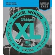 EXL158 XL NICKEL WOUND Струны для электрогитары Baritone-Light 13-62 D`Addario