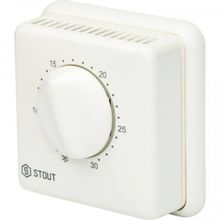 Комнатный проводной термостат TI-N с переключателем зима-лето и светодиодом Stout, STE-0001-000001