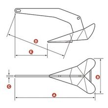 Lewmar Якорь из высококачественной стали Lewmar Delta 0057310 8 мм 10 кг