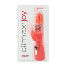 Topco Sales Красный вибромассажер Climax Joy 3X Multi-Purpose Rabbit Vibe - 23,5 см. (красный)