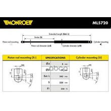 Амортизатор Капота Opel Astra H (A04)   Astra H Family   Astra H Gtc (A04) Monroe арт. ML5720