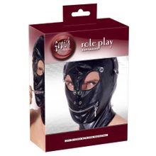 Маска на голову с отверстиями для глаз и рта Imitation Leather Mask Черный