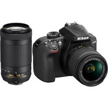 Фотоаппарат Nikon D3400 Kit AF-P 18-55 VR + 70-300 VR black