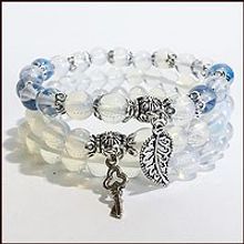 Набор браслетов из лунного камня "Нежность" (8 мм.). Авторская работа