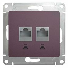 Розетка компьютерная 2xRJ45 Cat.5 GLOSSA, сиреневый туман |  код. GSL001485KK |  Schneider Electric