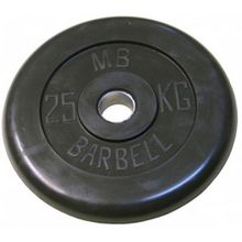 Диск обрезиненный черный MB Barbell d-31mm 25кг