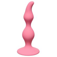 Lola toys Розовая анальная пробка Curved Anal Plug Pink - 12,5 см. (розовый)