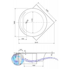 Акриловая ванна CEZARES Fi CORNER 160х160х49