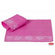 Махровое полотенце 30x30 "MEYVE BAHCESI", розовый, 100% Хлопок