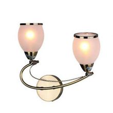 Бра декоративное OML-351 античная латунь белый E14 2*60W 220V арт.OML-35121-02