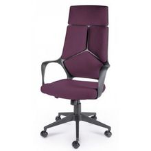 Кресло офисное IQ черный пластик фиолетовая ткань